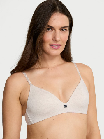Cotton Logo Hardware Lightly Lined Wireless Bra