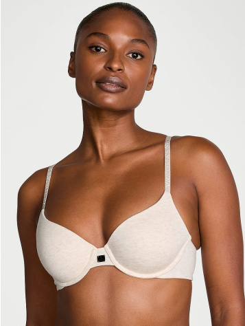 Cotton Logo Hardware Lightly Lined Demi Bra