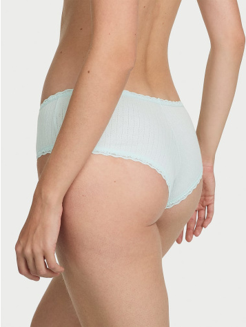 Cotton Pointelle Lace-Waist Cheeky